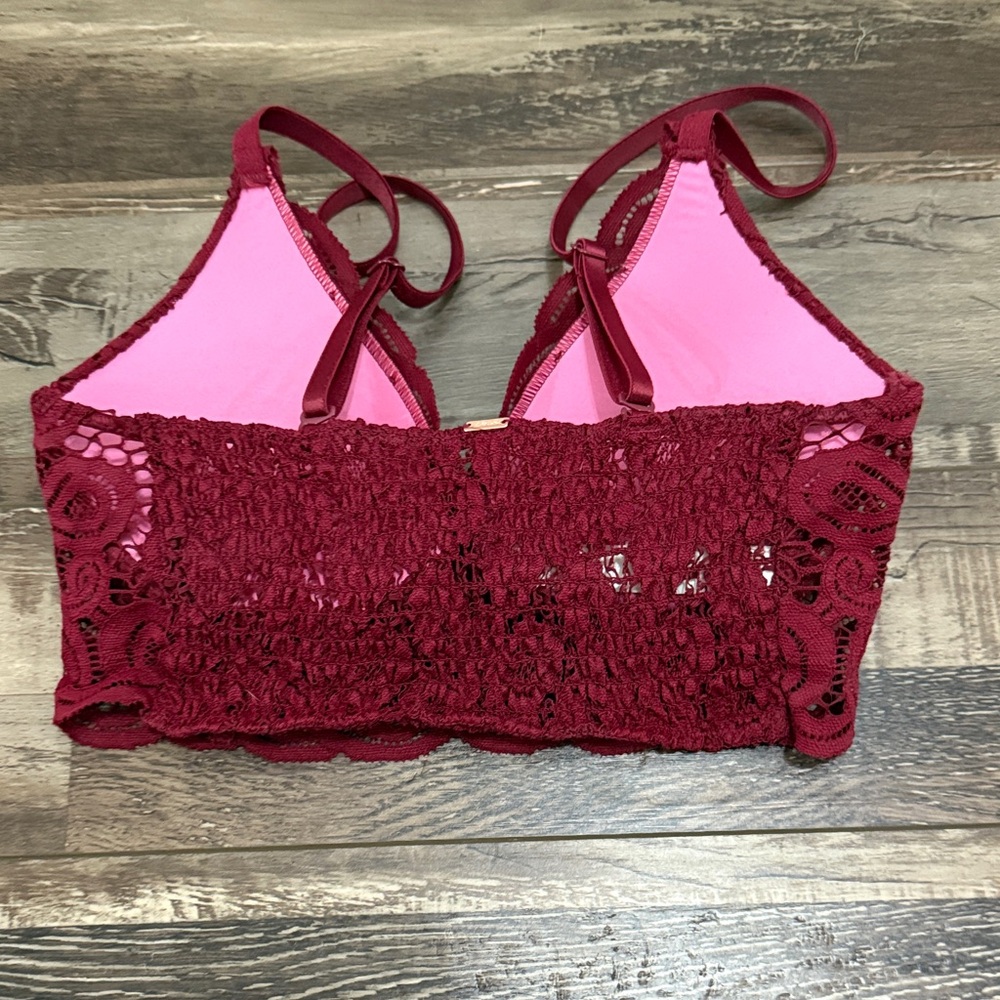 PINK Victoria's Secret Lace Bralette in Burgundy - Picture 2 of 3